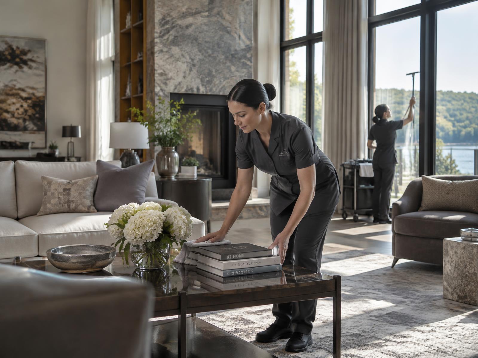 Refined luxury estate interior prepared for its residents